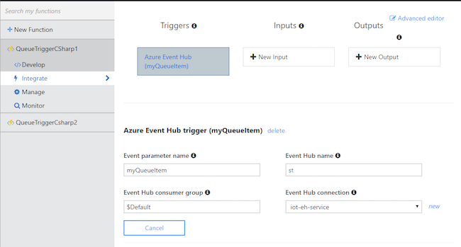 Azure Functions - Trigger configuration